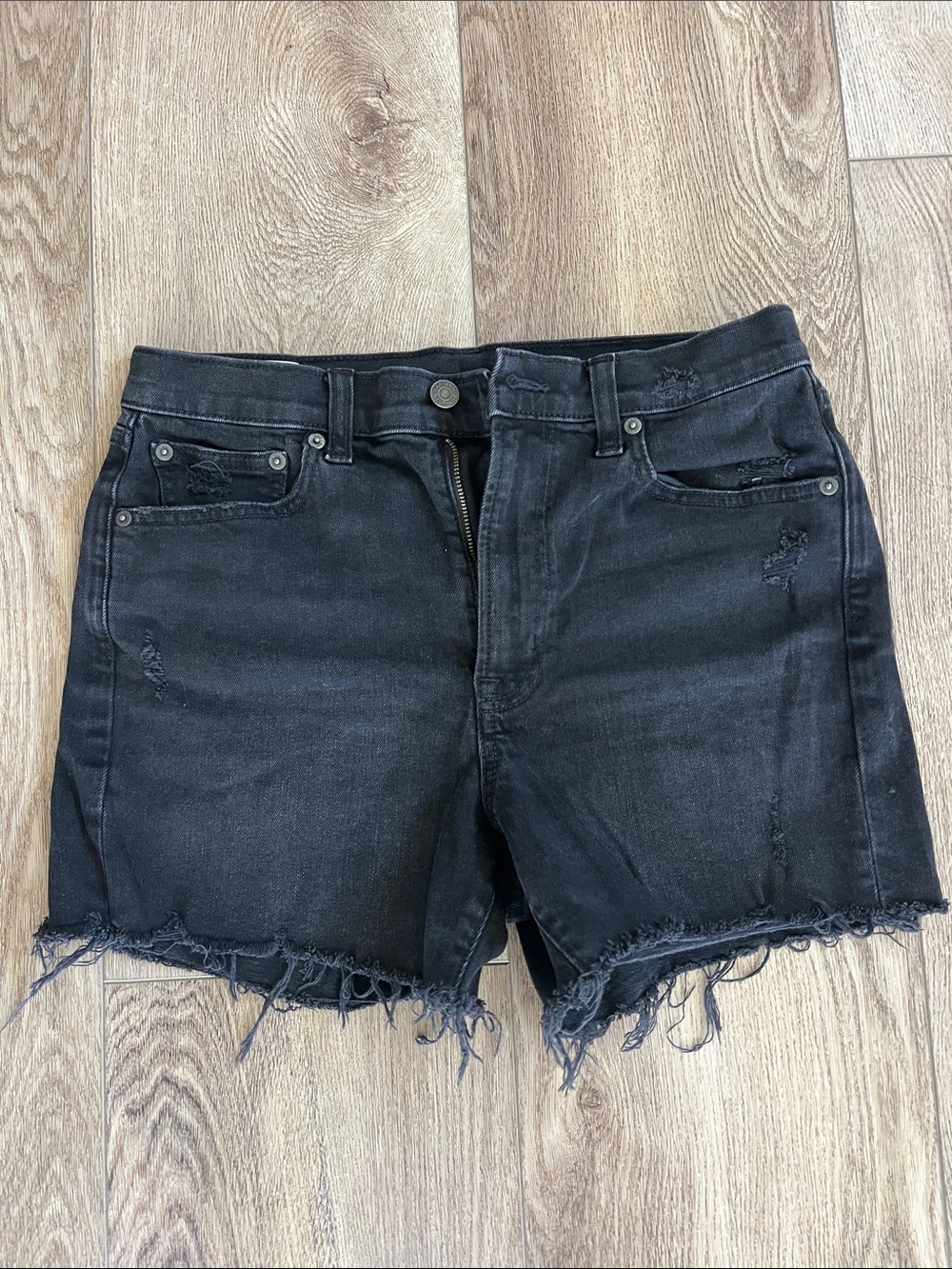 GAP Black High-Rise 4" Short Denim